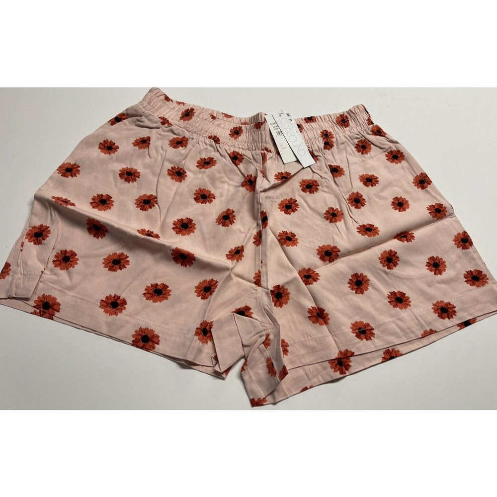 Abound Women's Shorts Pink Daisy Dots Elastic Waistband Medium M New NWT